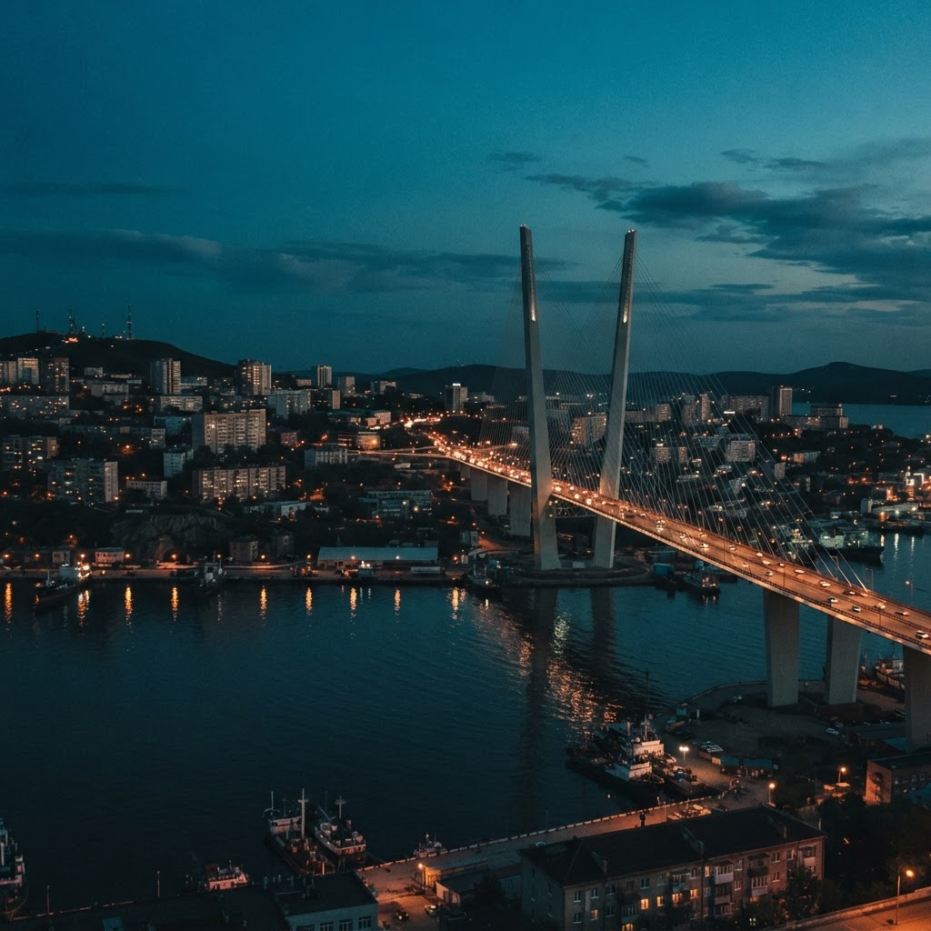 Владивосток вечером — город работы Приморского отделения